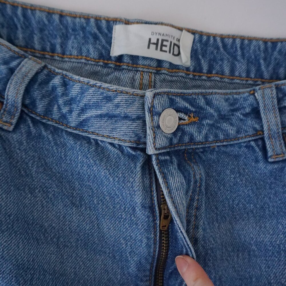 Dynamite Heidi Blue Cargo Pocket Wide Leg Jeans Utility Denim Streetwear 31 - Picture 8 of 14